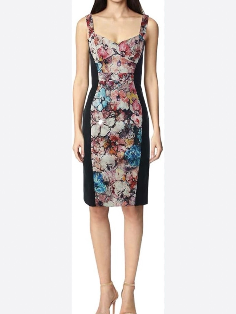 Black Halo Womens Sadie Color Block Sheath Dress Sz 2. M26